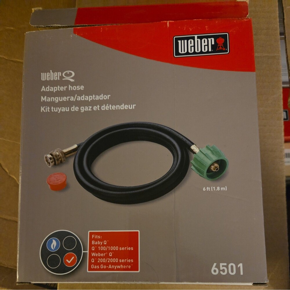 Weber 6501 Adapter Hose Q-Series and Gas Go-Anywhere Grills - New Open Box